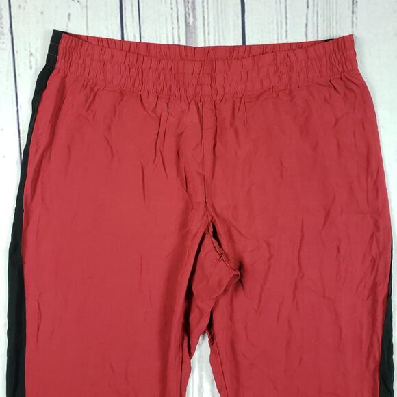 Tezenis Lightweight Red Black Stripe Skinny Leg Pants Women's Size Large - Picture 3 of 7